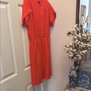 J. Crew Bright Orange Short Sleeve Dress with pockets